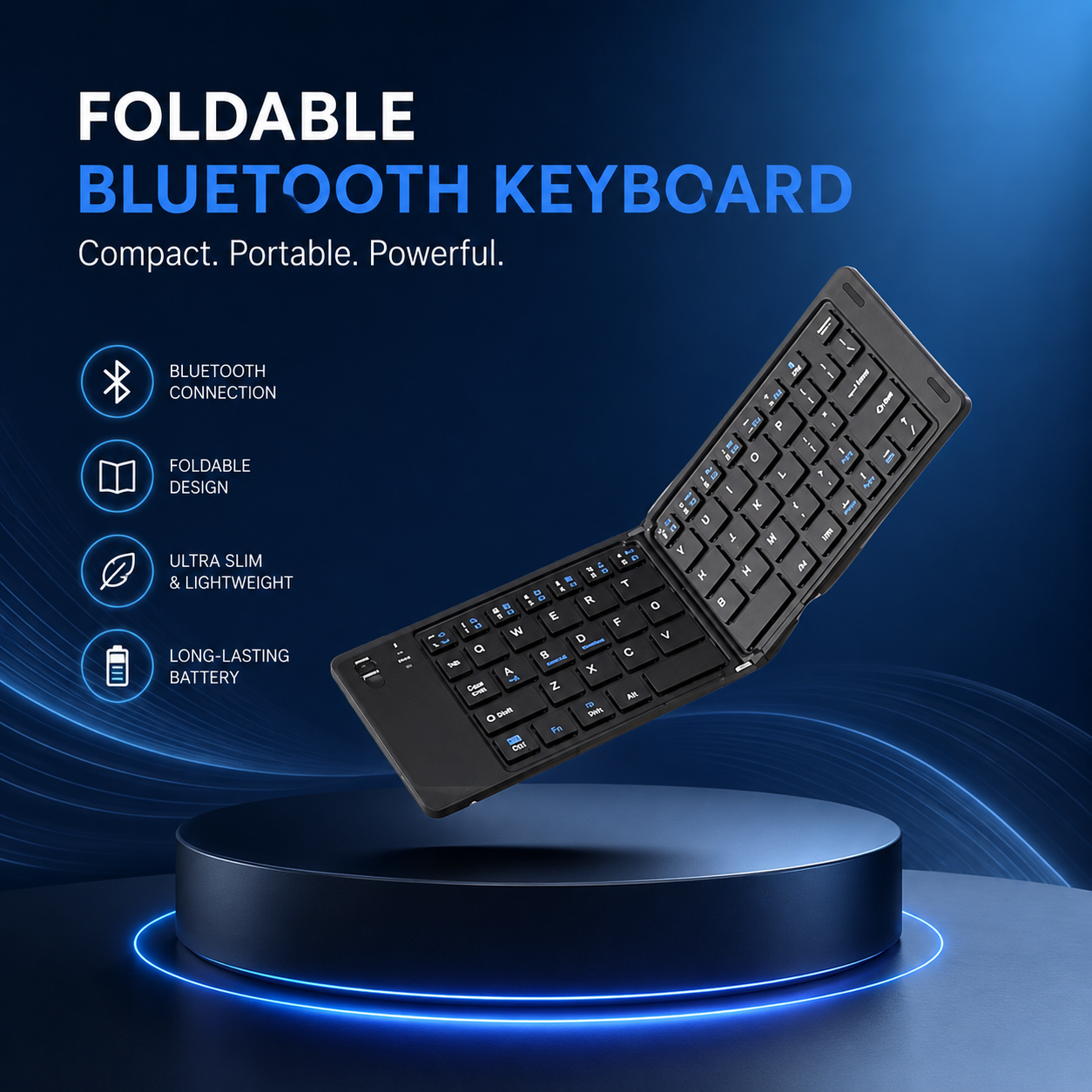 Folding Ultra-Thin Wireless Mini Bluetooth Keyboard